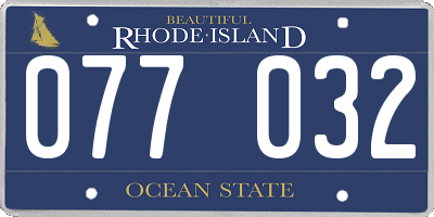 RI license plate 077032