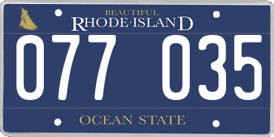 RI license plate 077035