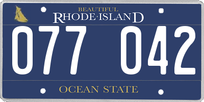 RI license plate 077042