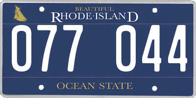 RI license plate 077044
