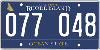 RI license plate 077048