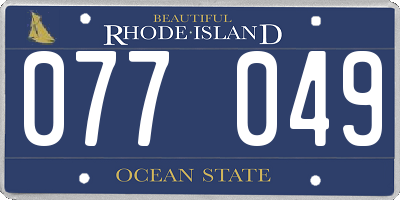 RI license plate 077049