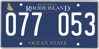 RI license plate 077053