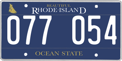 RI license plate 077054