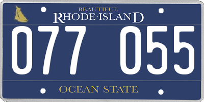 RI license plate 077055