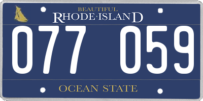 RI license plate 077059