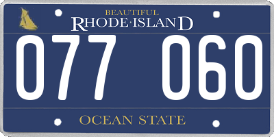 RI license plate 077060