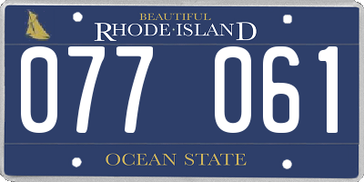 RI license plate 077061