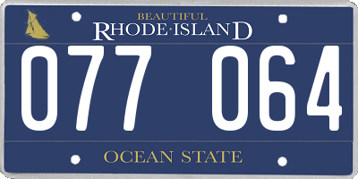 RI license plate 077064
