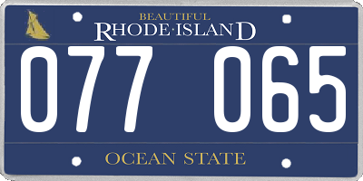 RI license plate 077065