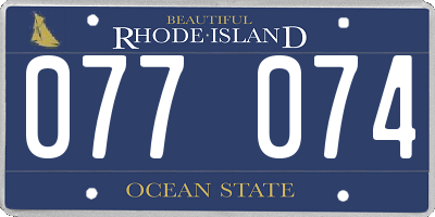 RI license plate 077074
