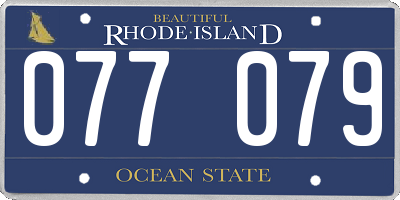 RI license plate 077079