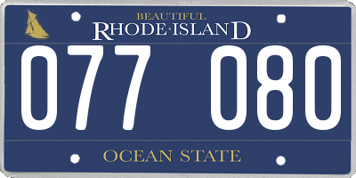 RI license plate 077080