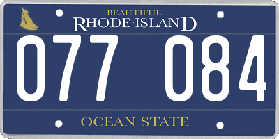 RI license plate 077084