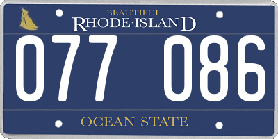 RI license plate 077086