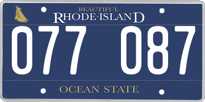 RI license plate 077087