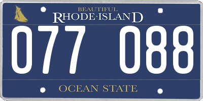 RI license plate 077088