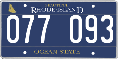 RI license plate 077093