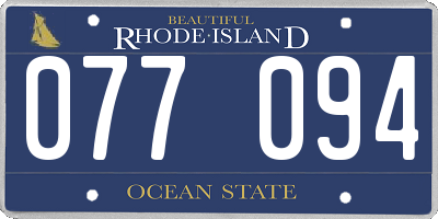 RI license plate 077094