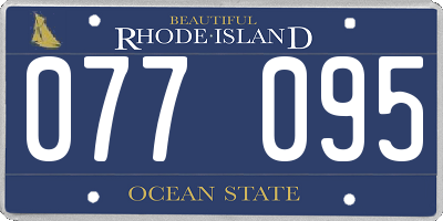 RI license plate 077095
