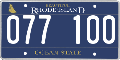 RI license plate 077100