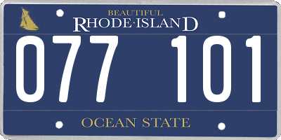 RI license plate 077101