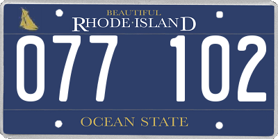 RI license plate 077102