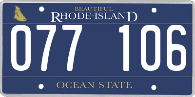 RI license plate 077106