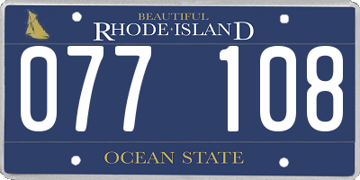 RI license plate 077108