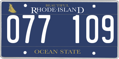 RI license plate 077109