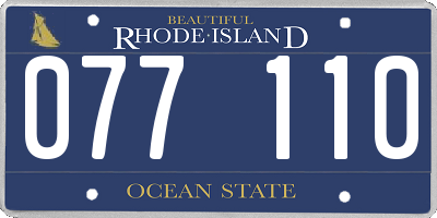 RI license plate 077110