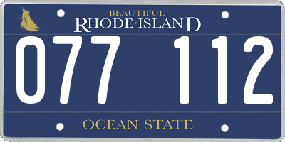 RI license plate 077112