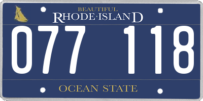 RI license plate 077118