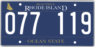 RI license plate 077119