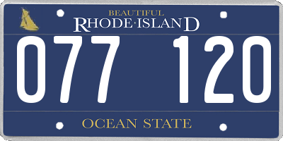 RI license plate 077120