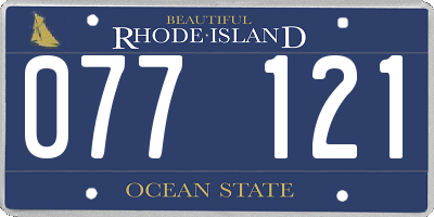 RI license plate 077121