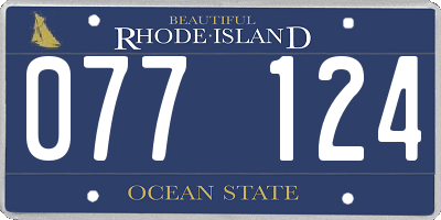 RI license plate 077124
