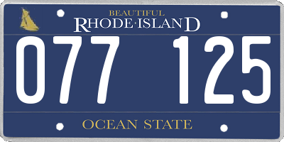 RI license plate 077125