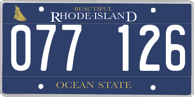 RI license plate 077126