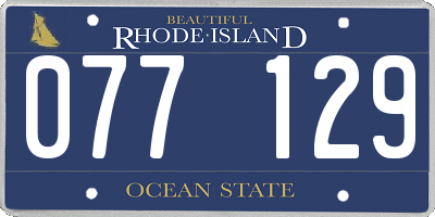RI license plate 077129