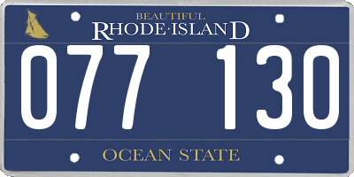 RI license plate 077130