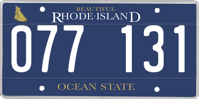 RI license plate 077131