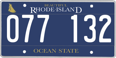 RI license plate 077132
