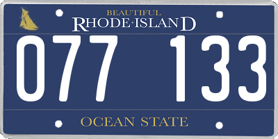 RI license plate 077133