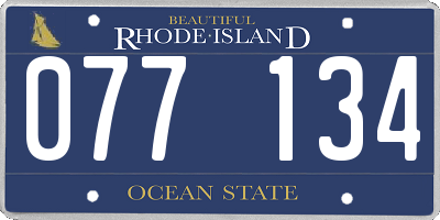 RI license plate 077134