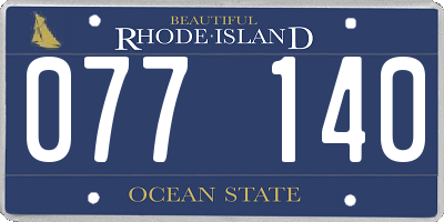 RI license plate 077140