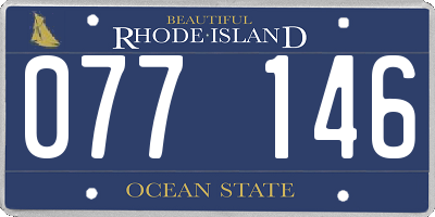 RI license plate 077146