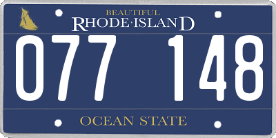 RI license plate 077148
