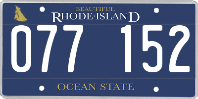 RI license plate 077152