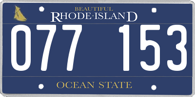 RI license plate 077153